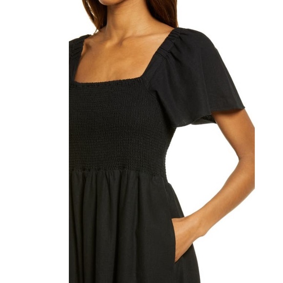 Madewell Linen-blend Lucie Smocked Midi Dress - Picture 8 of 10